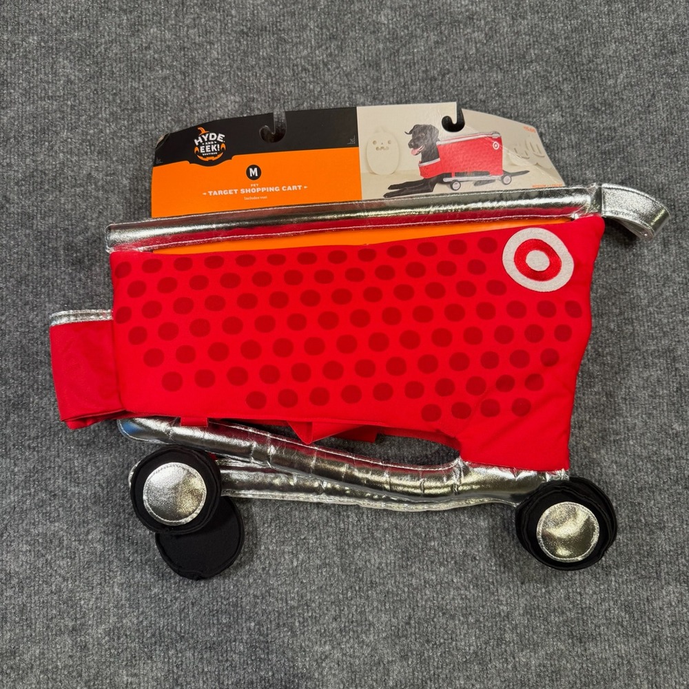 Hyde & EEK Boutique Target Shopping Cart Dog Costume Red Silver Medium Brand Nee